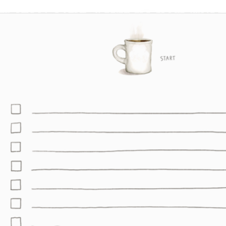 Closeup of coffee cup illustration on notepad