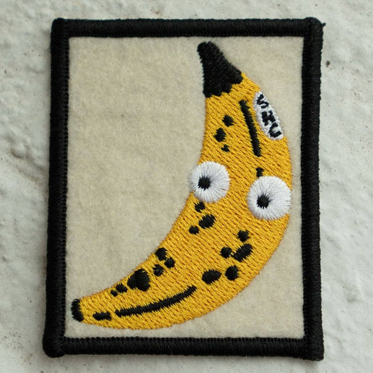 Googly eyed banana felt sticky patch
