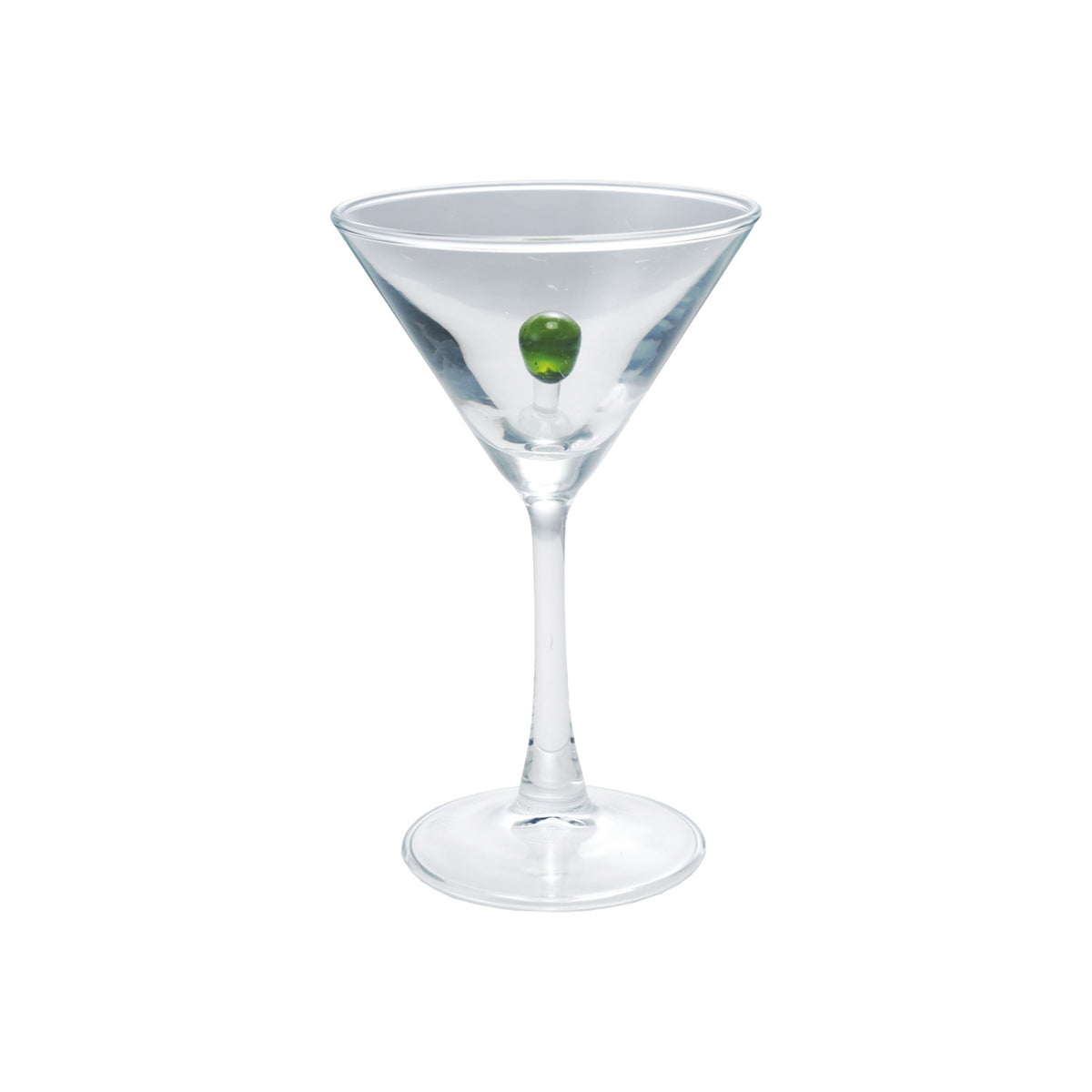 Stemmed Martini Glass with Hand-Blown Olive