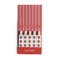 Set of matches with strawberry design in a red striped packaging