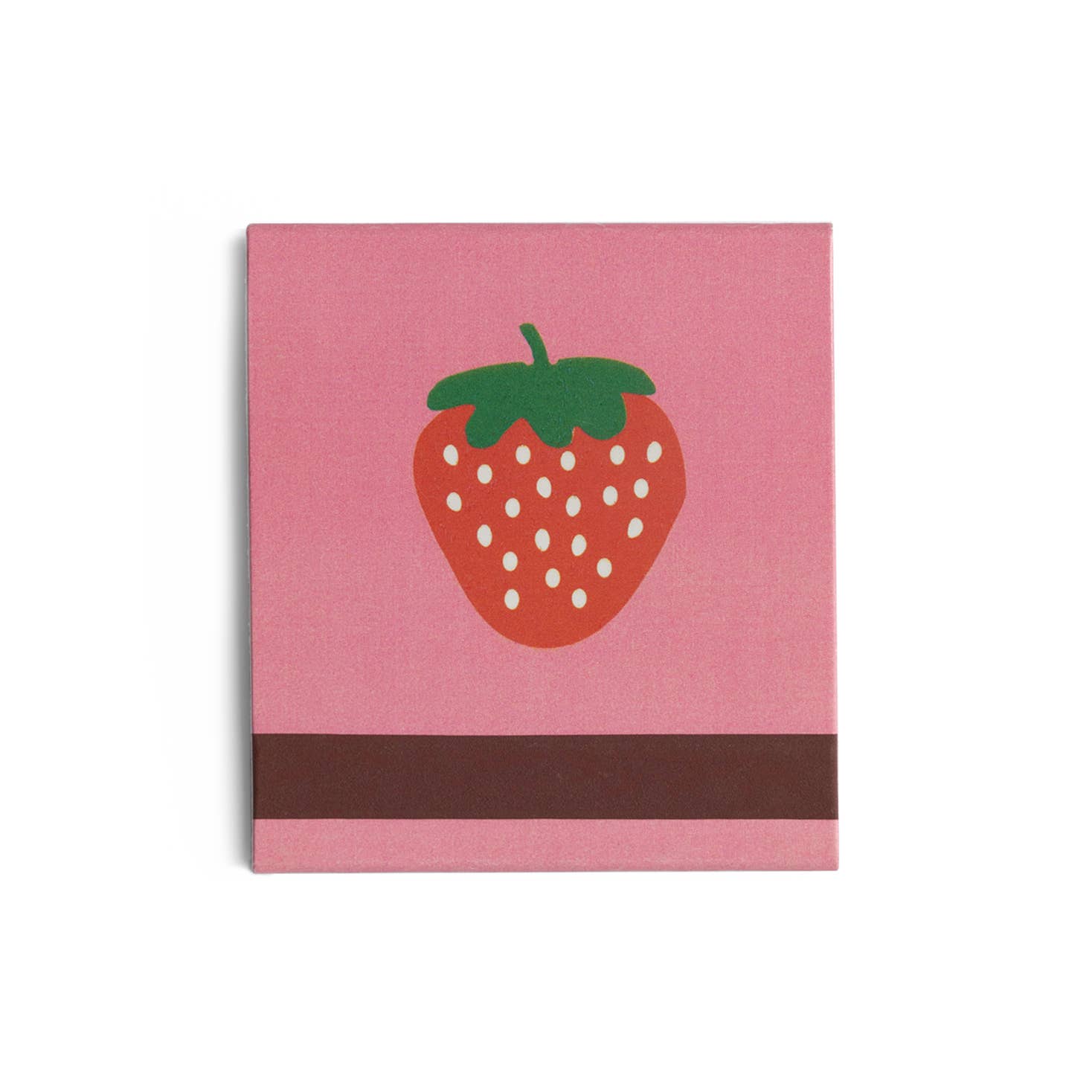 matchbook with a strawberry design on a pink cover