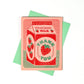 Card with strawberry milk design and 'Thank You' text on a white background