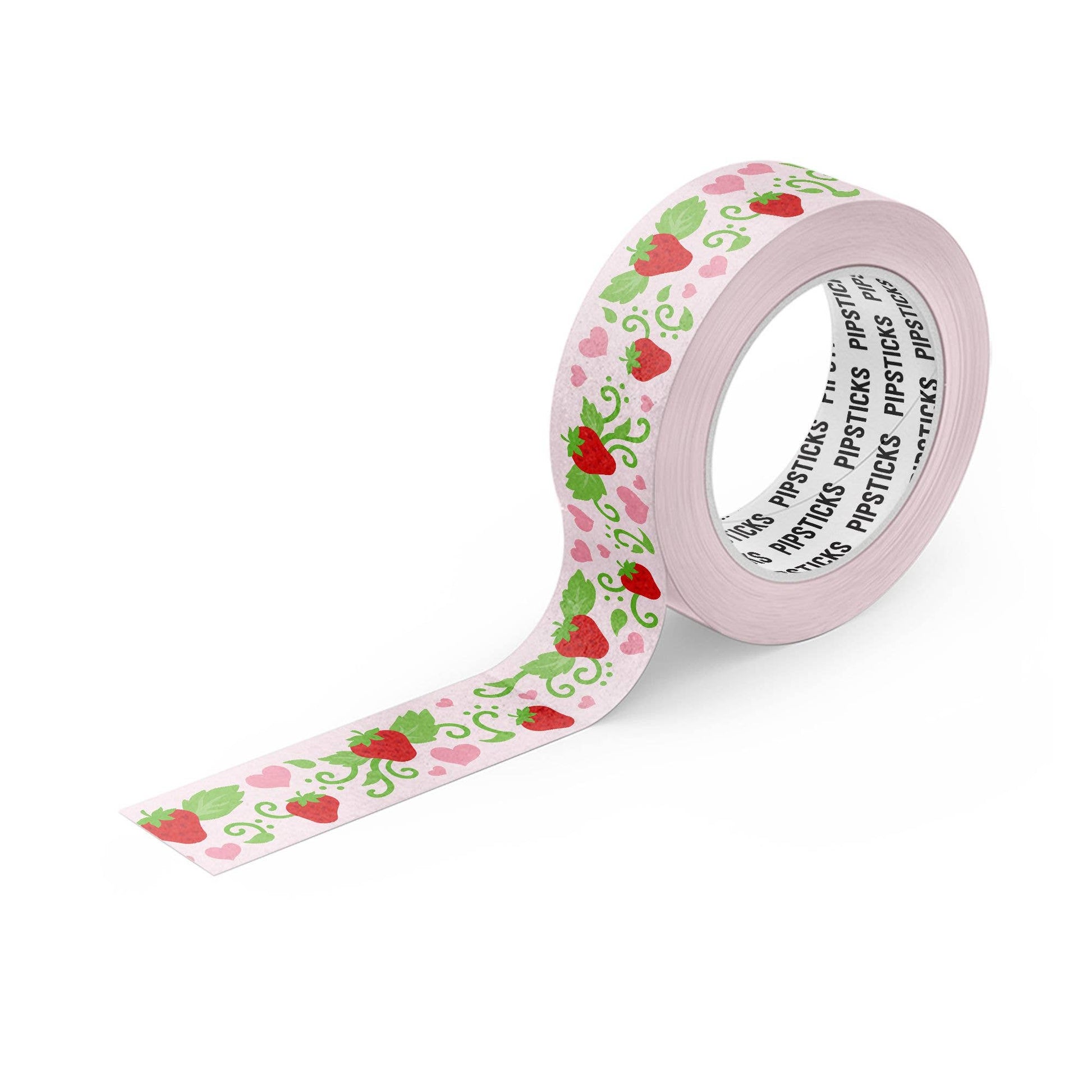 Decorative tape with strawberry pattern on a white background