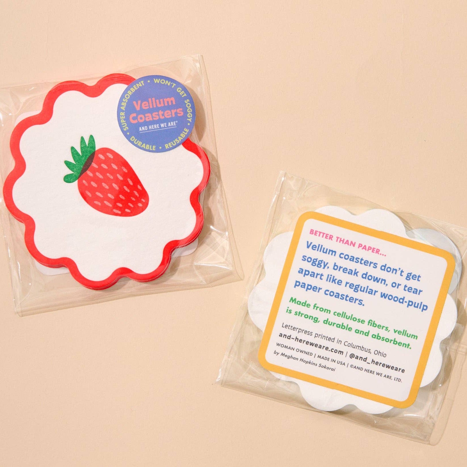 Parchment Paper Letterpress Vellum Coasters - Thumbnail 2