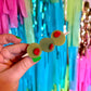 close up image of the stuffed olive hair clip 