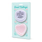 Packaged sticky notes with heart and round shapes on a light blue background