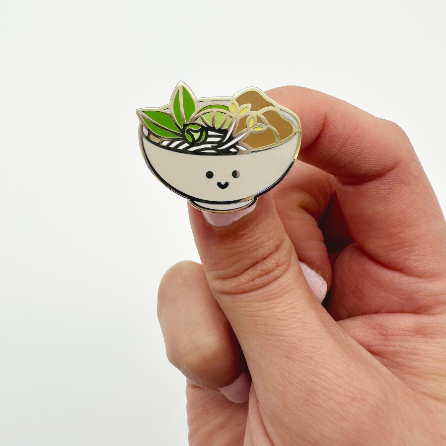 Pho noodle bowl enamel pin