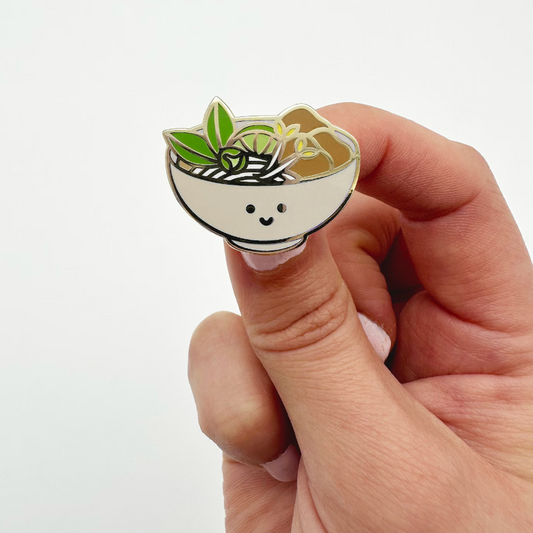 Pho noodle bowl enamel pin