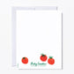 Card with red tomatoes and 'Ruby Sneakers' branding on a white background