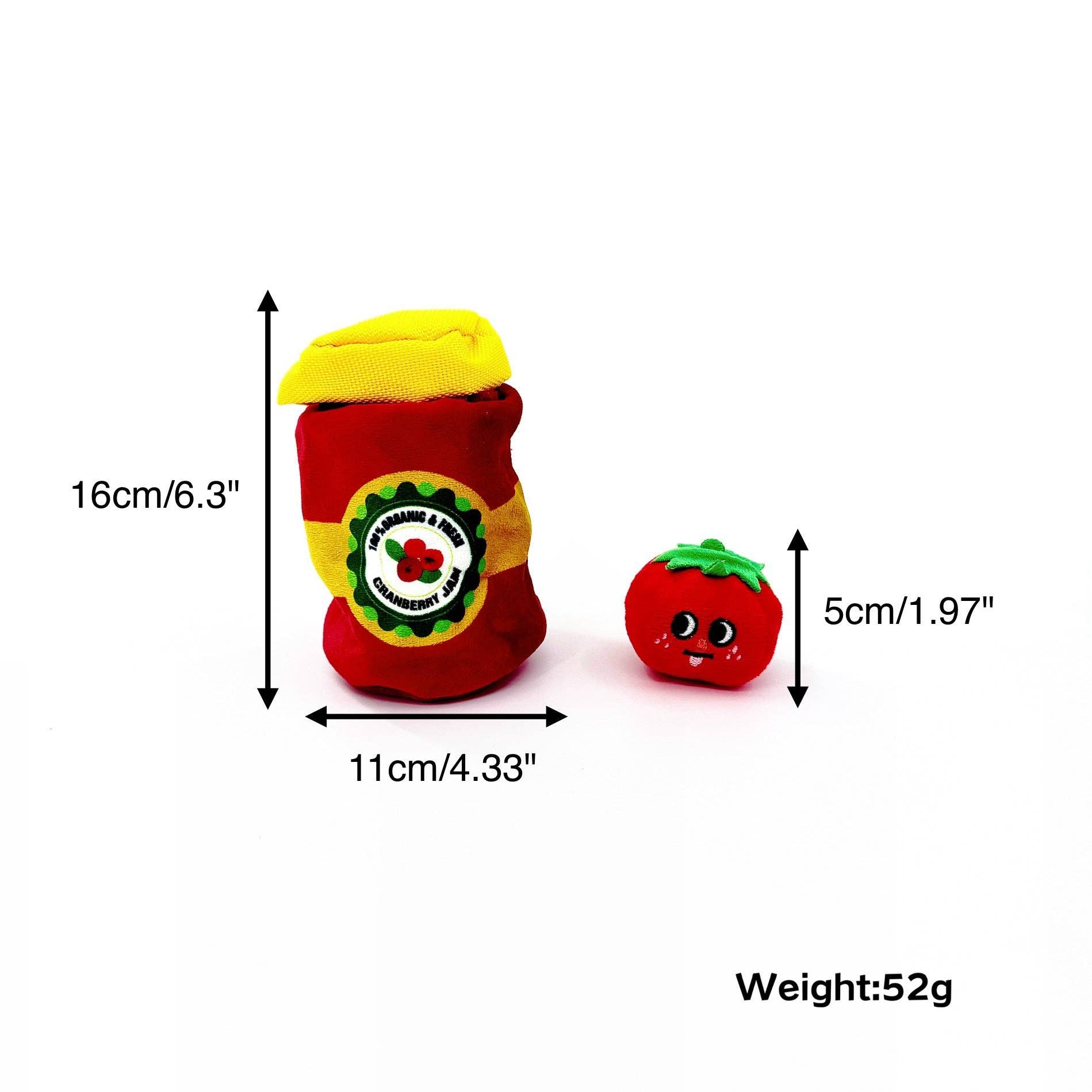 image that shows measurement of dog toy