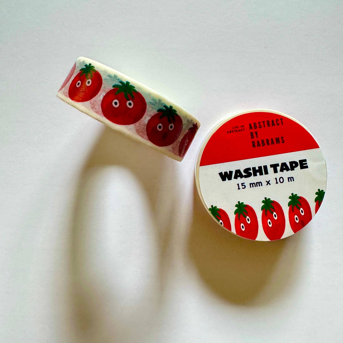 Washi tape with tomato design on a white background