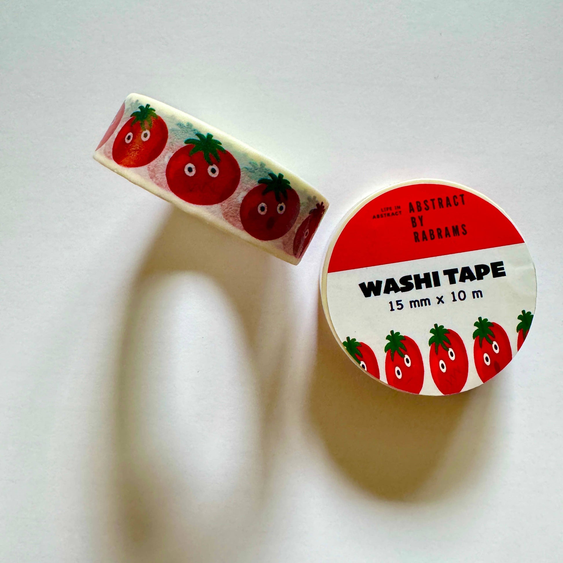 Washi tape with tomato design on a white background