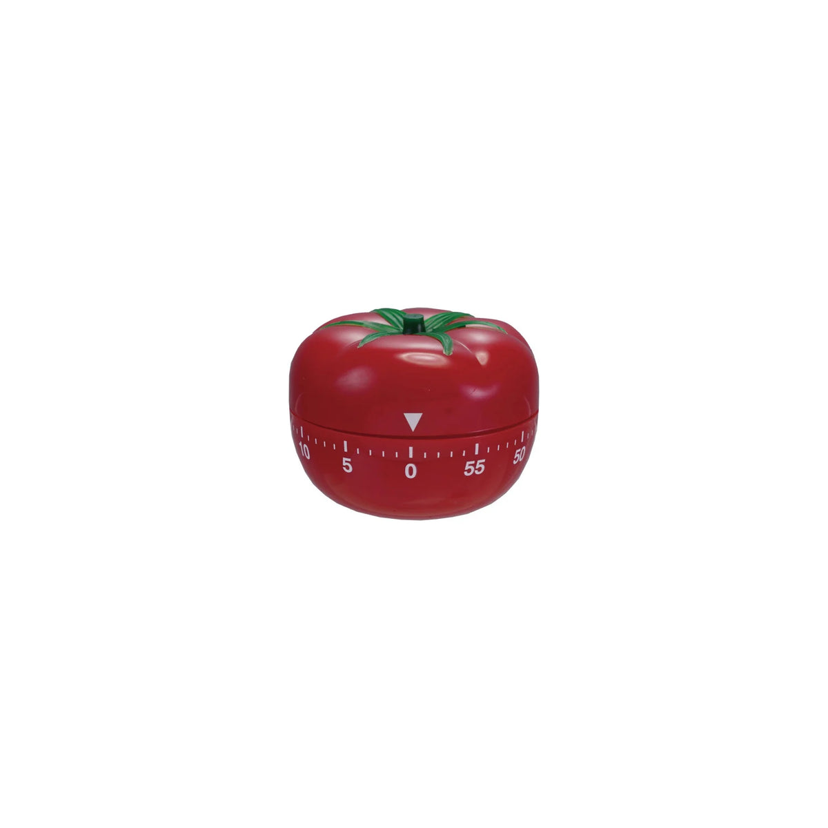  Tomato-shaped kitchen timer on a white background