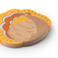 Stack of paper napkins with a turkey design on a white background