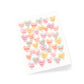 Greeting card with heart-shaped candy design on a white background