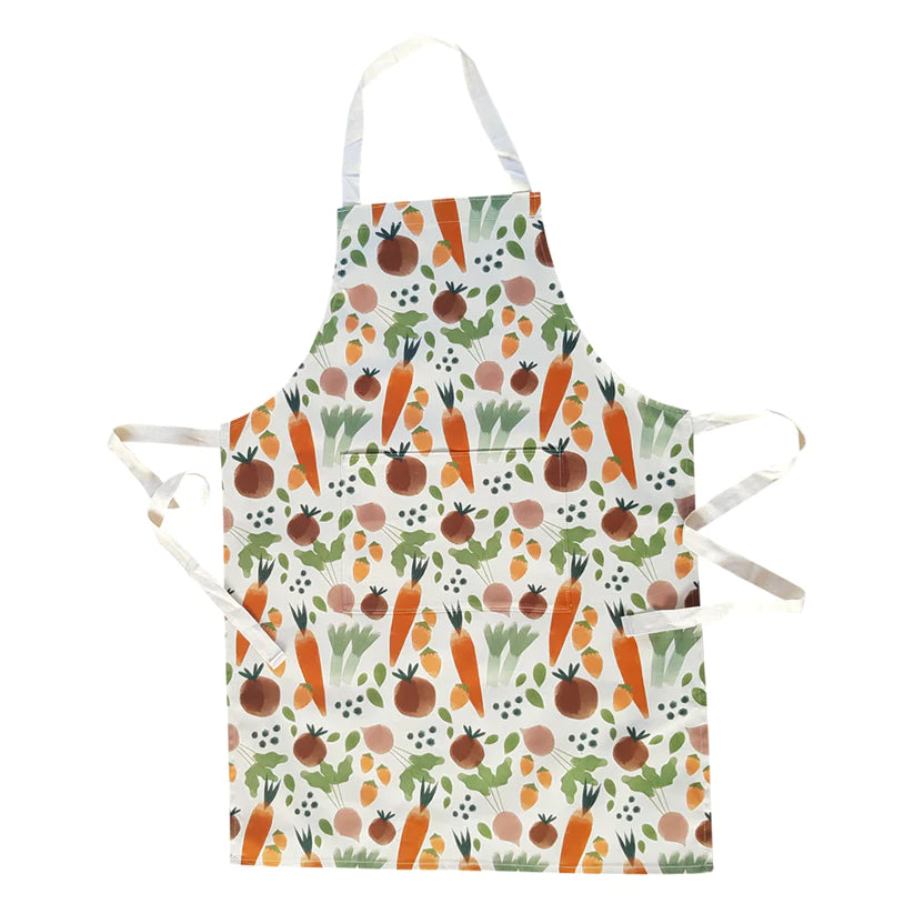 Adult size apron in vegetable print