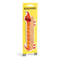 Hot dog-shaped bookmark in packaging with yellow background