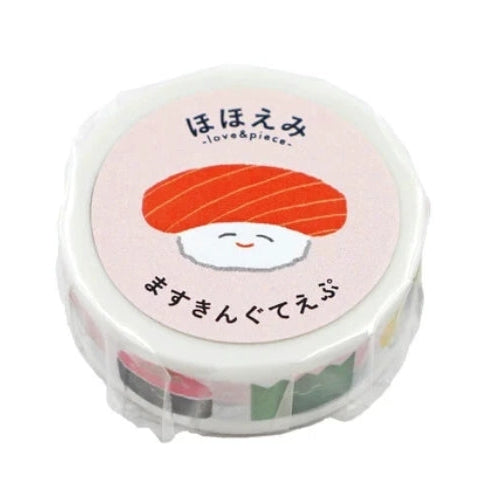 Roll of decorative tape with a cartoon sushi design on a white background