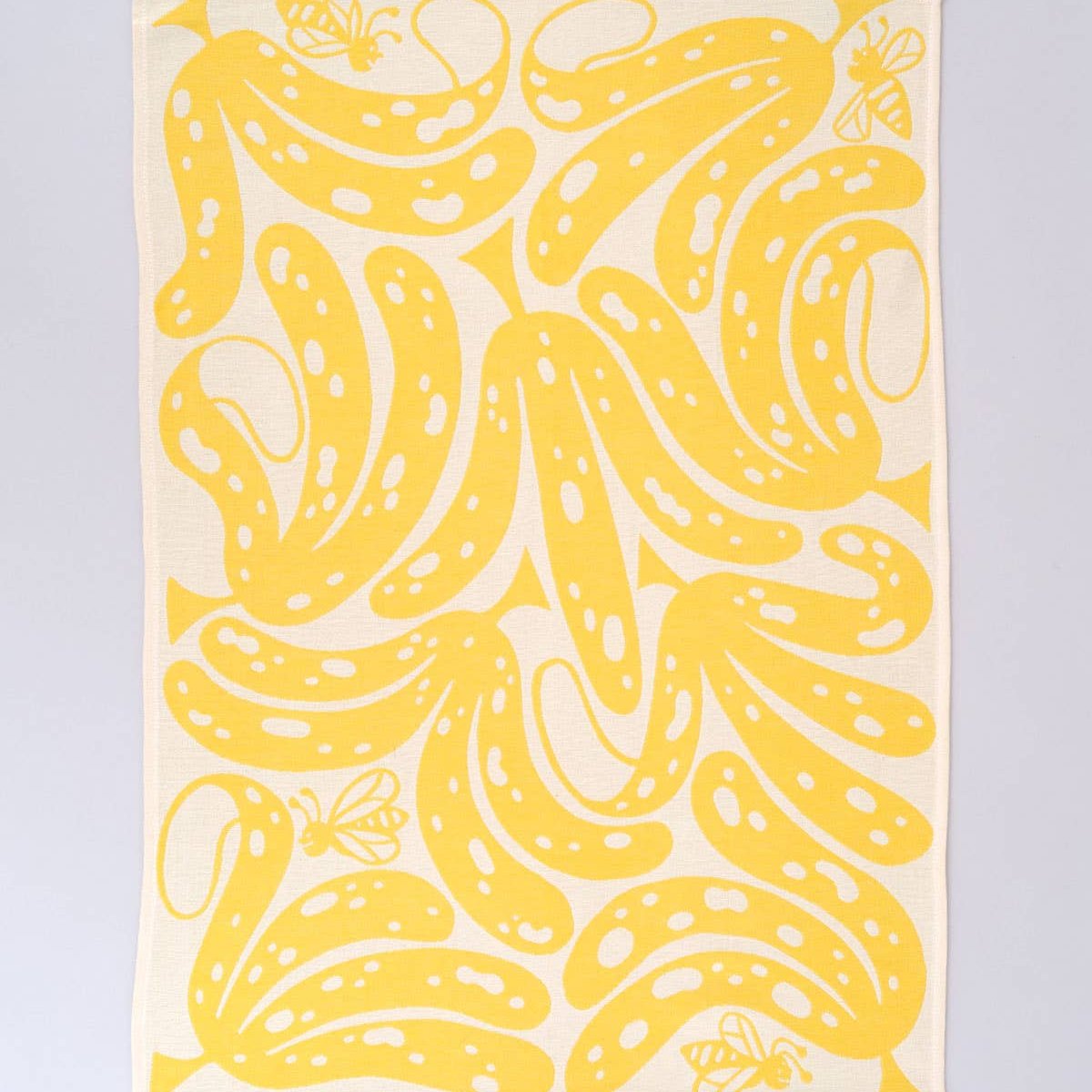 yellow "go bananas" kitchen towel full length 