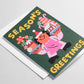 "season's greetings" holiday greeting card with white envelope