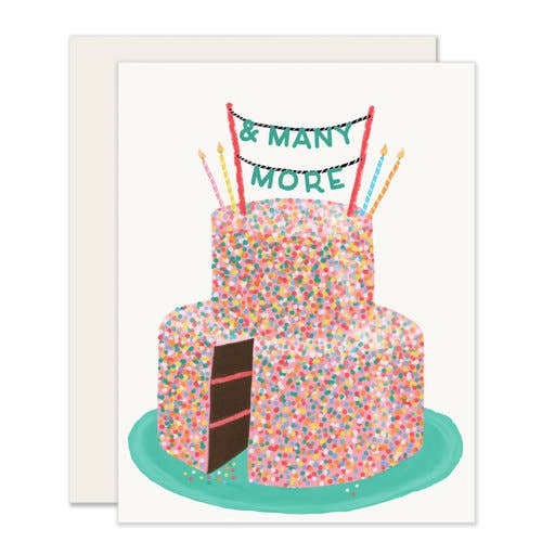 Confetti birthday cake greeting card