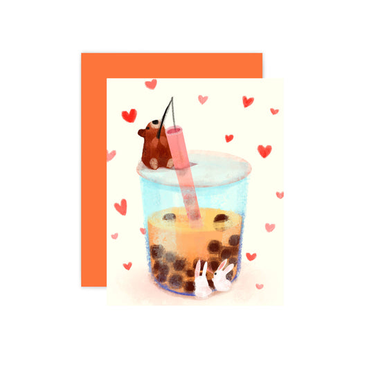 boba tea greeting card 