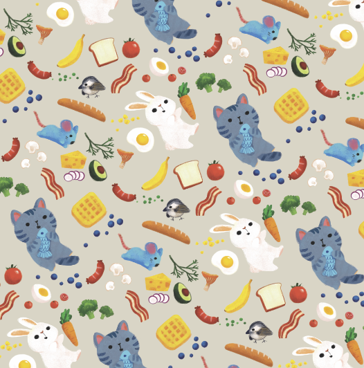 Breakfast Food with Animals Gift Wrap Sheet