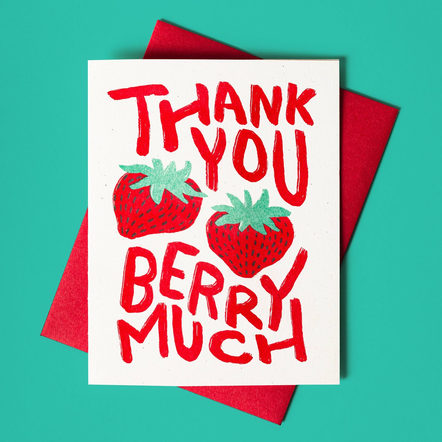 thank you greeting card that reads "Thank You Berry Much"