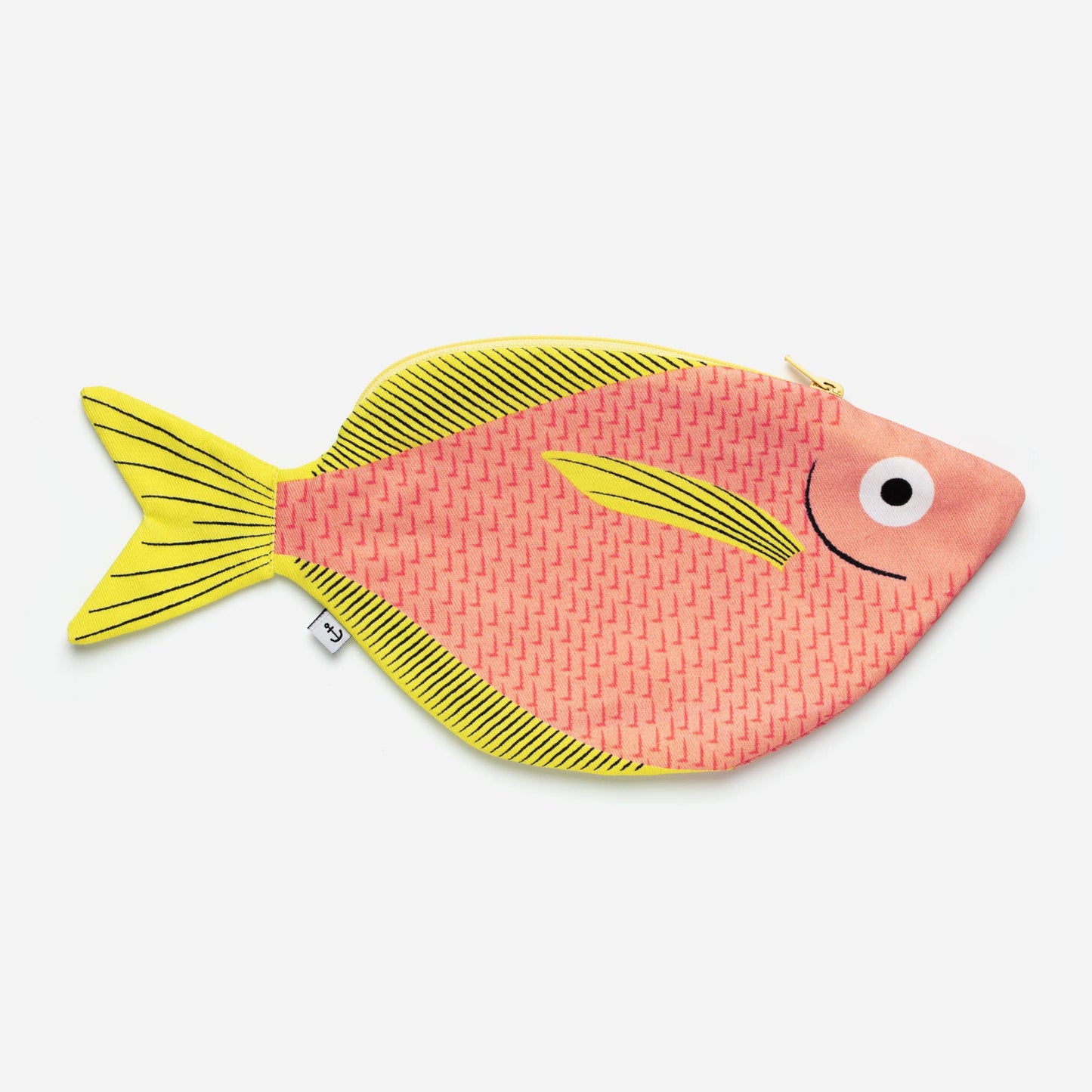 Estrigata fish zippered pouch --- body is yellow, fins are yellow 