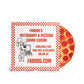 Whole pepperoni pizza dog toy in pizza box packaging. Packaging reads "Fabdog's restaurant & pizzeria canine cuisine. Available for take out & deliver online at  fabdog.com"
