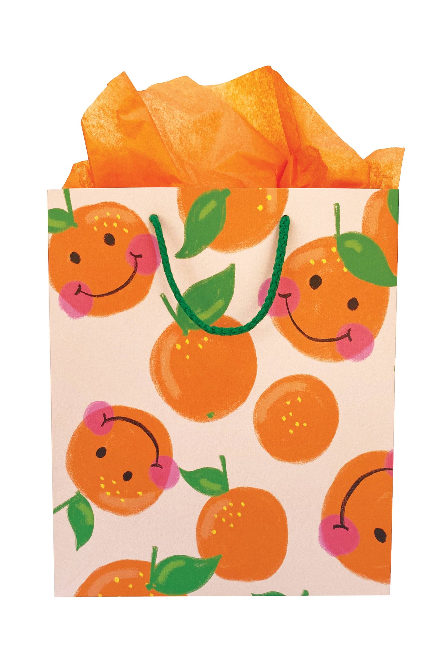 smiley orange designed gift bag 