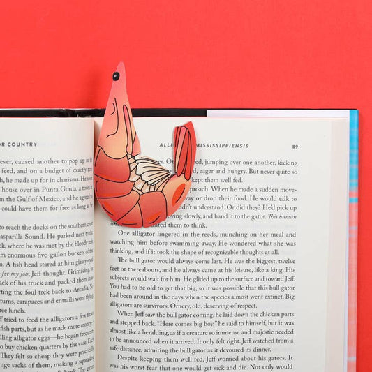 Bookmark made to look like a shrimp
