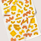 Kitchen towel with assorted pasta shapes and pasta puns which include "endless pastabilities", "everthing is pastable", and "pasta-tively amazing".