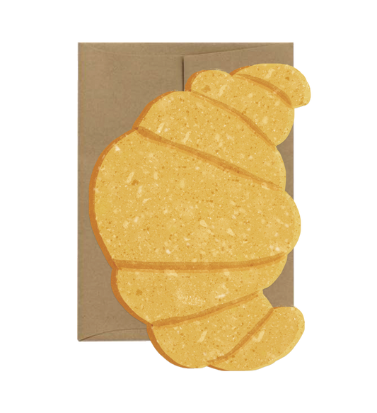 Die cut croissant blank greeting card 