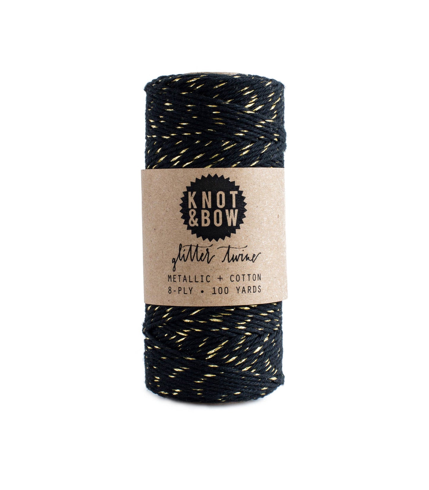 Gold and Black Glitter Twine -- 100 yards 