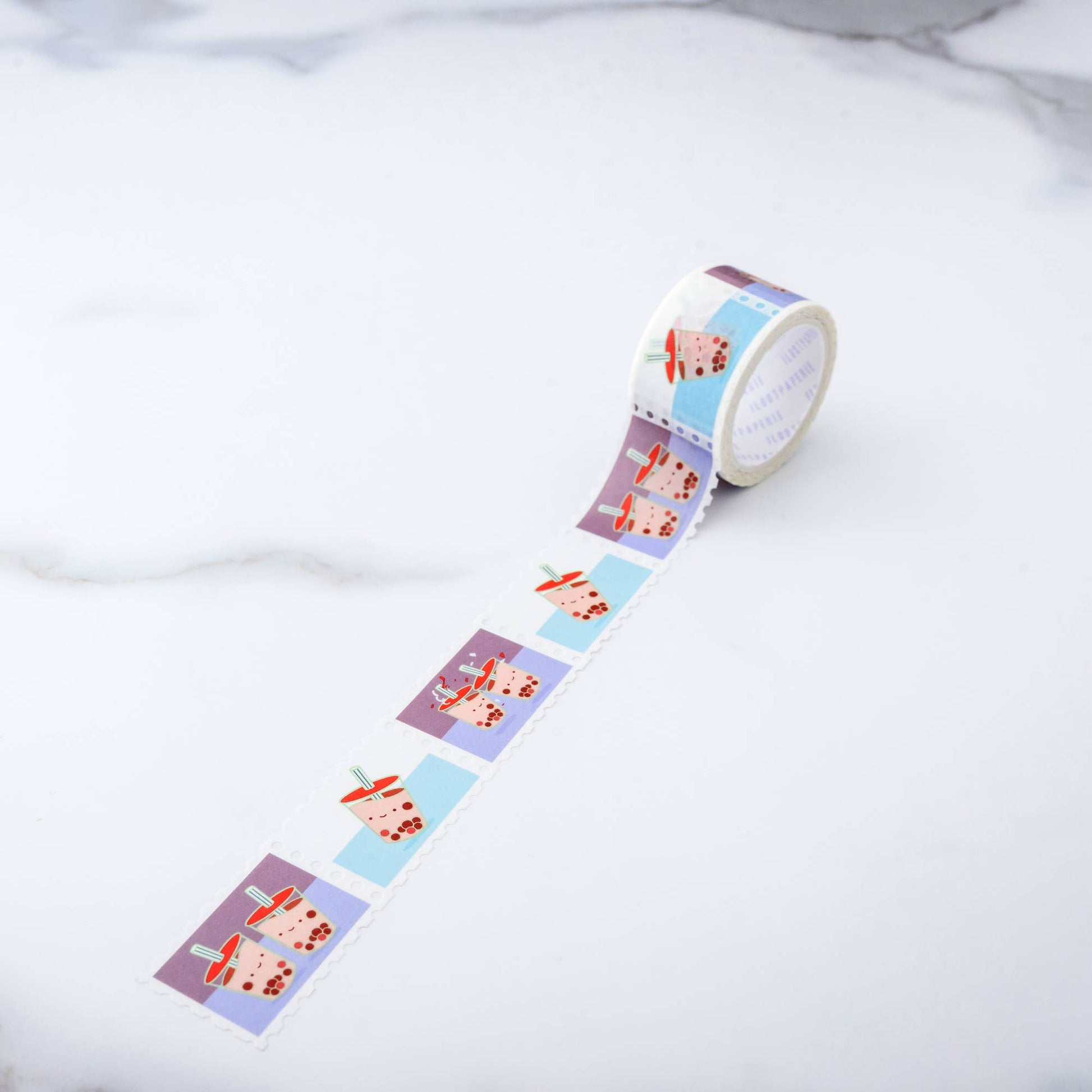 Boba Washi Tape roll -- each looks like a postage stamp after tearing. 