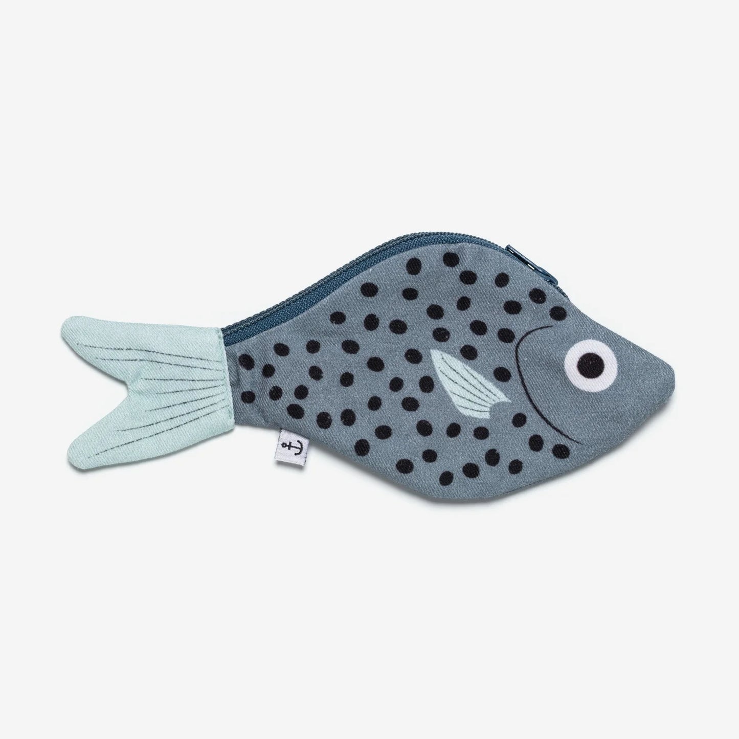 Blue, spotted Bream fish zippered pouch 