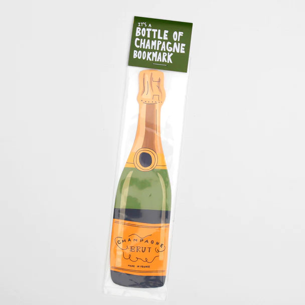 Bottle of champagne bookmark in packaging 