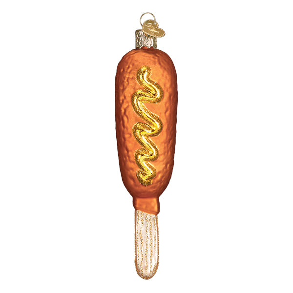 Corn dog (with squiggle of mustard) Christmas ornament 