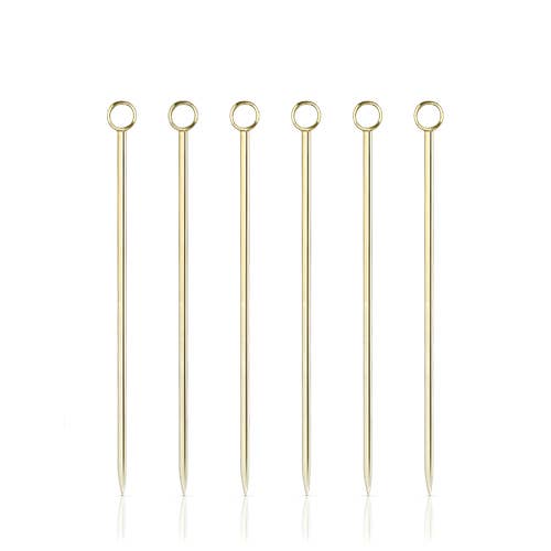 gold cocktail pick - set of 6 