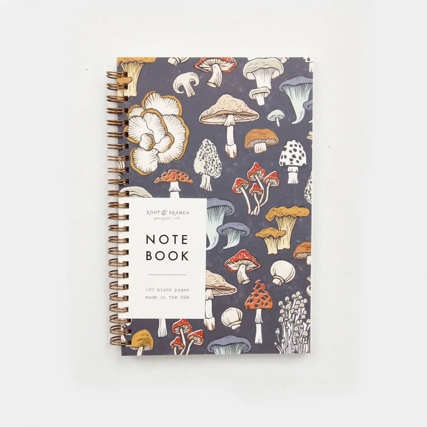 Mushroom and fungi designed spiral bound notebook 