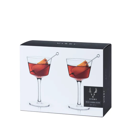 Nick & Nora set of glasses box packaging 