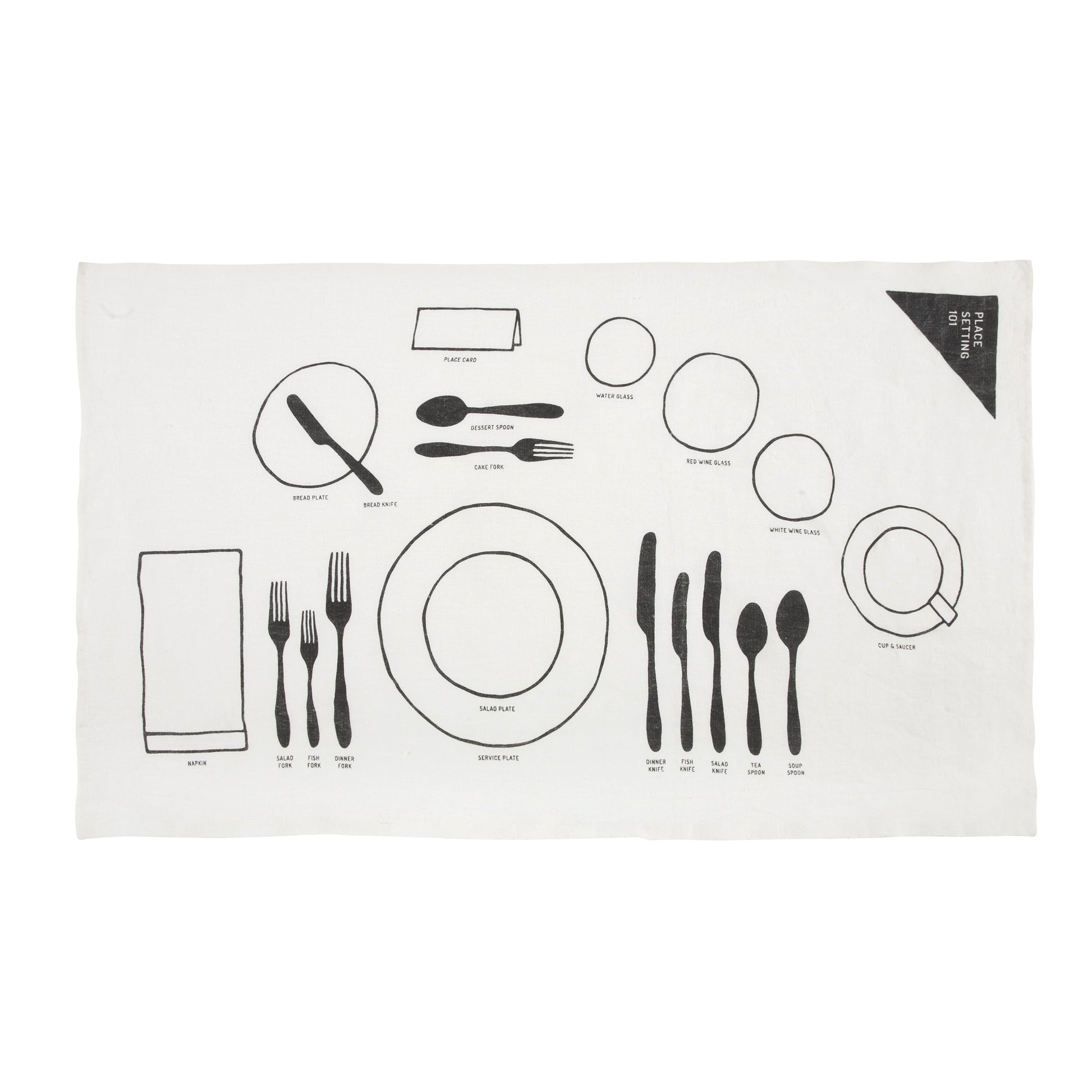 place setting linen towel or napkin