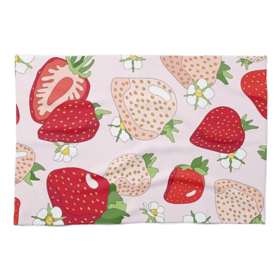 Strawberry print kitchen towel by Marianna Fierro 