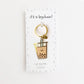 Photo of Boba Keychain with teal colored straw.