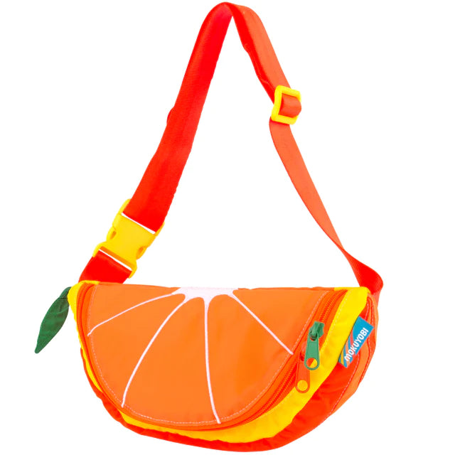 Fanny pack made to look like a slice of a valencia orange