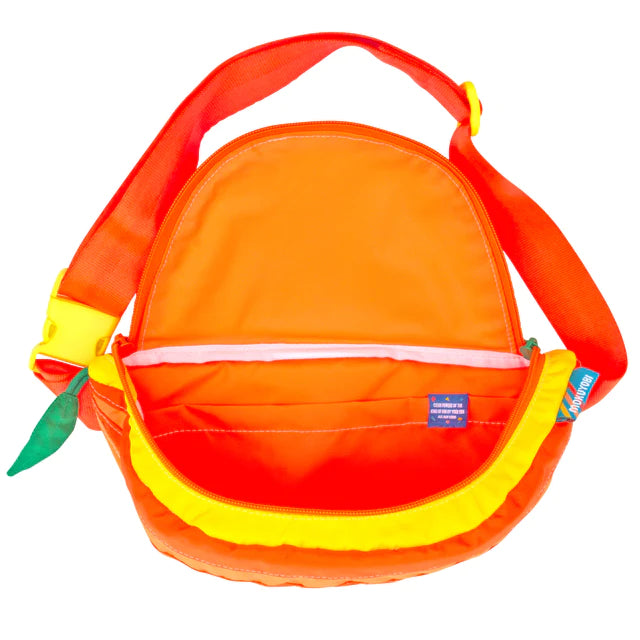 Interior of the valencia orange fanny pack 