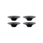 4 black egg cup/saucers