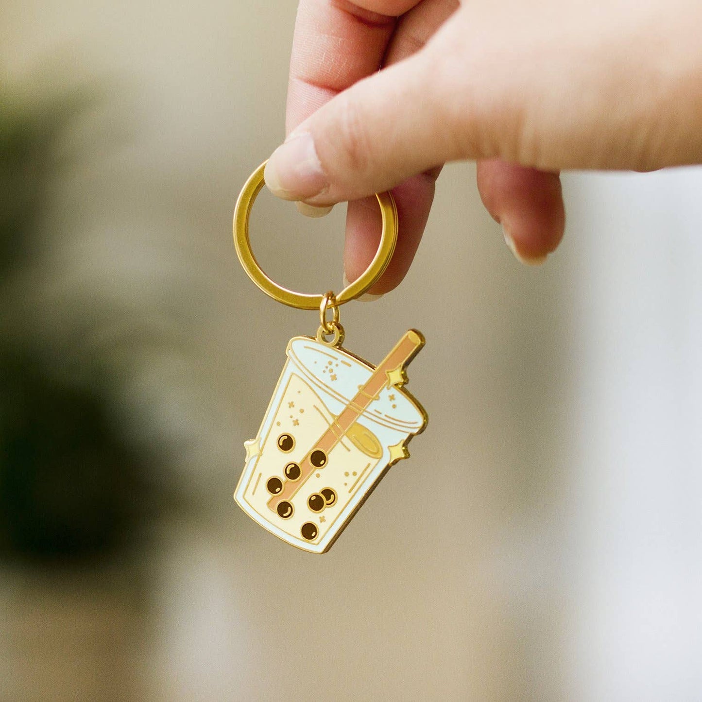 Boba drink keychain 