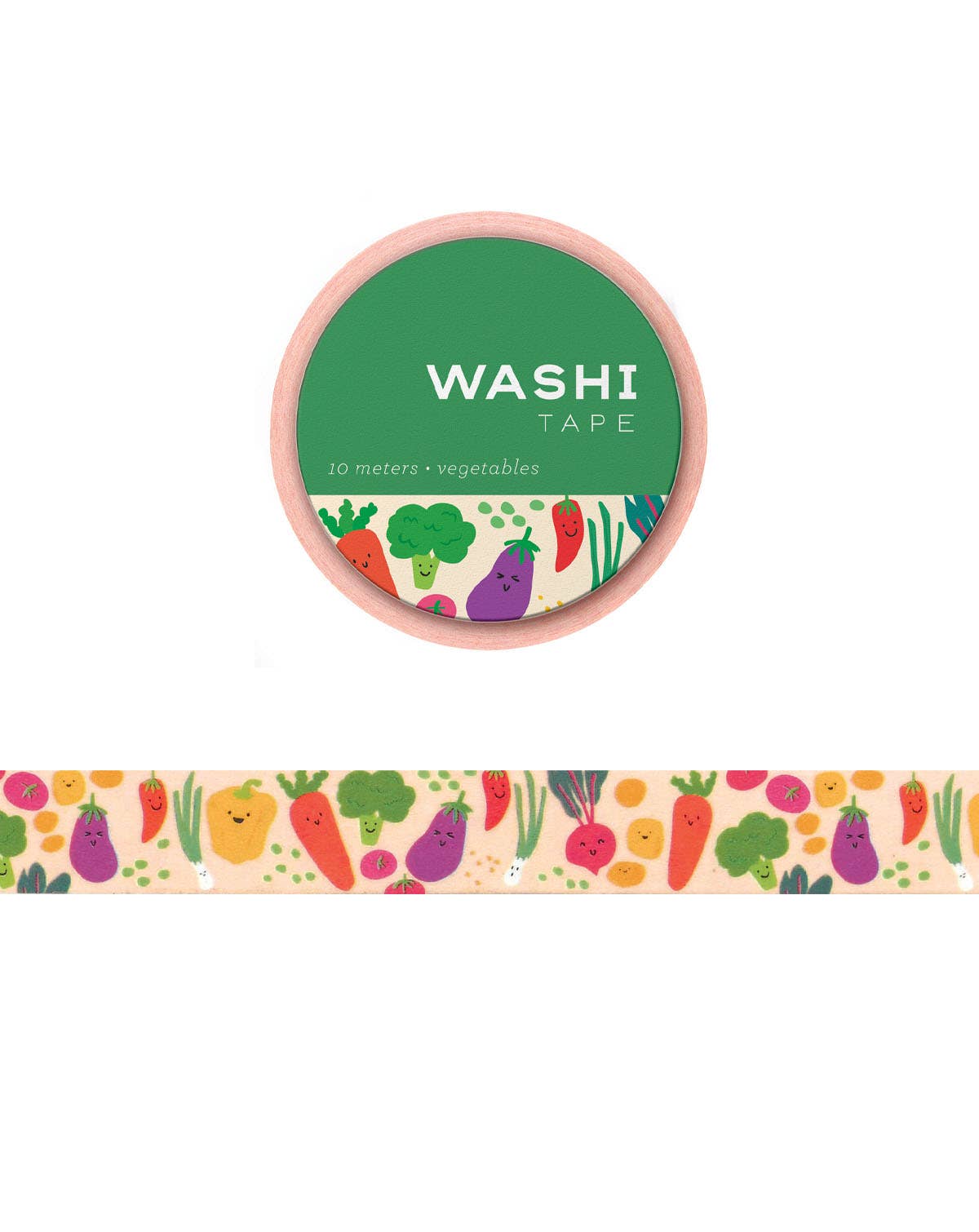 Roll of washi tape with various vegetables on it 